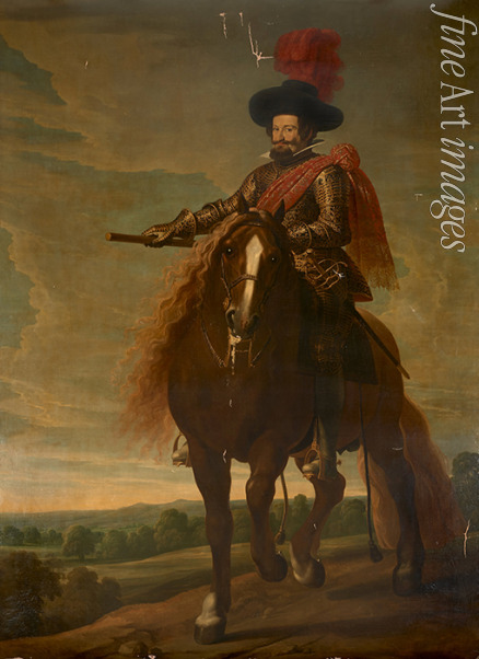 Unbekannter Künstler - Reiterporträt von Gaspar de Guzmán, Graf von Olivares, Herzog von San Lucar (1587-1645)