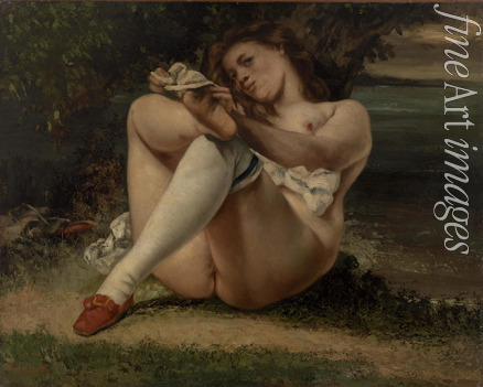 Courbet Gustave - Woman with White Stockings (La Femme aux bas blancs) 