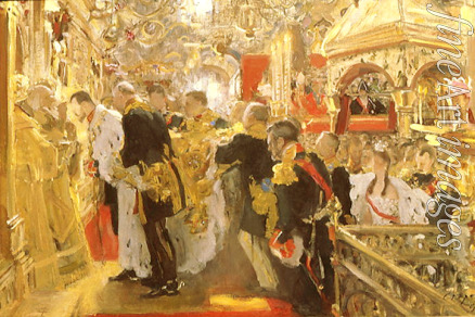 Serow Valentin Alexandrowitsch - Die Krönung des Kaisers Nikolaus II. in der Maria-Himmelsfahrt-Kathedrale