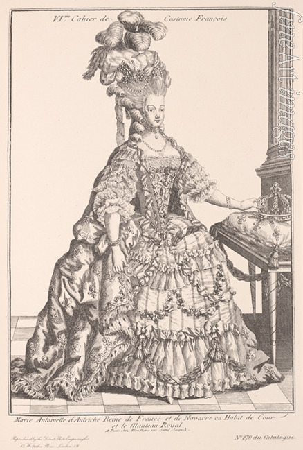 Unbekannter Künstler - Marie Antoinette (1755-1793) in höfischer Kleidung