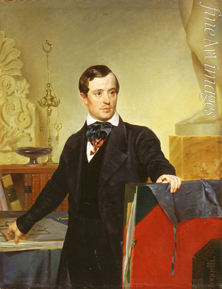 Brüllow (Briullow) Karl Pawlowitsch - Porträt des Malers und Architekten Alexander Briullow (1798-1877)