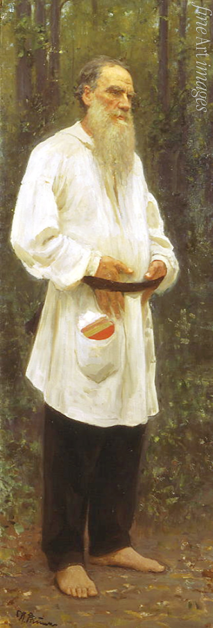 Repin Ilya Yefimovich - The author Leo Tolstoy barefooted