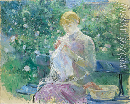 Morisot Berthe - Pasie cousant dans le jardin de Bougival