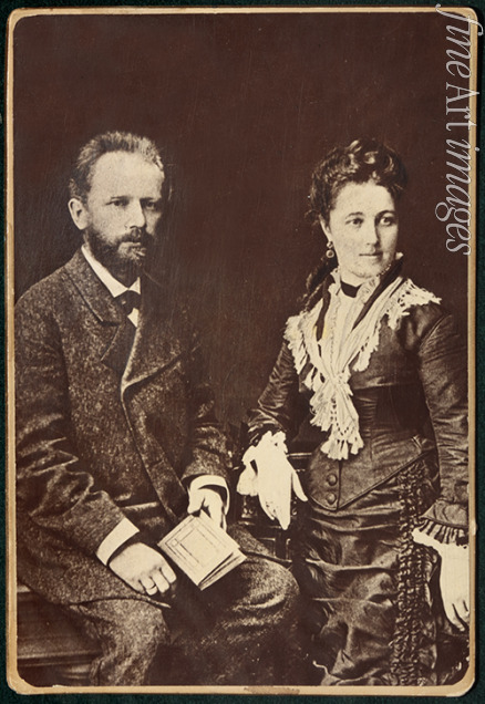 Unbekannter Fotograf - Komponist Pjotr Iljitsch Tschaikowski (1840-1893) mit seiner Frau Antonina Miliukowa