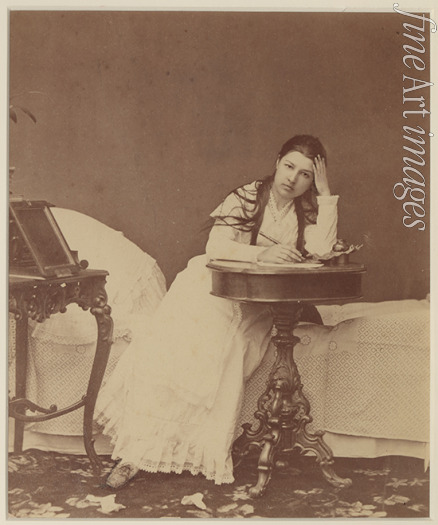 Unbekannter Fotograf - Porträt von Sängerin Maria Klimentowa-Muromzewa (1857-1946) als Tatjana in Oper Eugen Onegin von Pjotr Tschaikowski