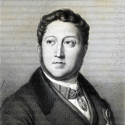Dupré Louis - Porträt von Komponist Gioachino Antonio Rossini (1792-1868)