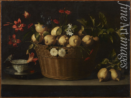 Zurbarán Juan de - Still Life with Lemons in a Wicker Basket