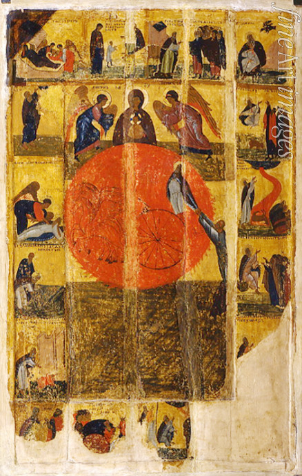 Russian icon - The Prophet Elijah with Scenes from His Life