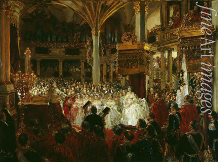 Menzel Adolph Friedrich von - The Coronation of William I as King of Prussia at Königsberg Castle in 1861
