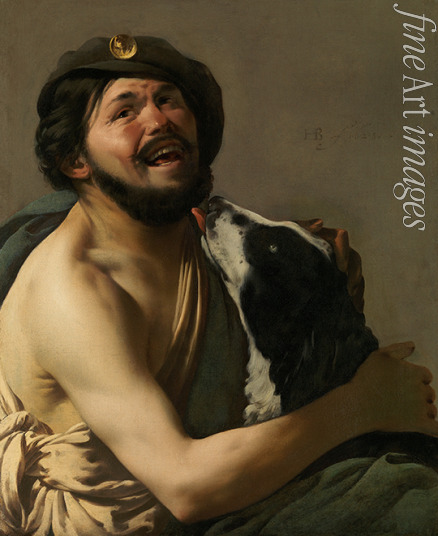 Terbrugghen Hendrick Jansz - A Laughing Bravo with his Dog (Diogenes?)