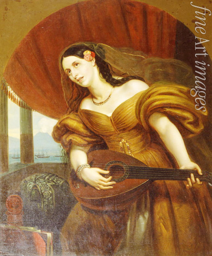 Kiprensky Orest Adamovich - Portrait of Countess Maria Potozky with guitar