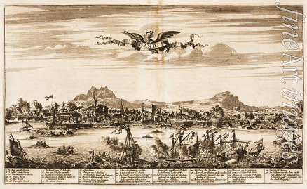Unbekannter Künstler - Seeschlacht während der Belagerung von Candia durch die Osmanen (Aus: Schauplatz des Krieges) 