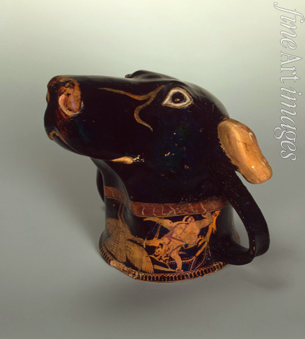 Antike Vasenmalerei Attische Kunst - Das Gefäß in Form eines Hundekopfes