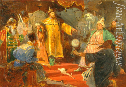Simov Viktor Andreyevich - Tsar Ivan III tearing to the deed of Tatar Khan