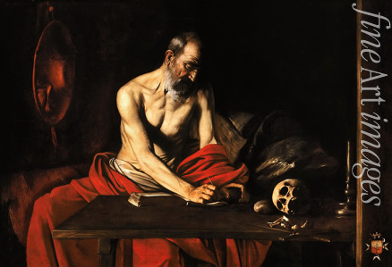 Caravaggio Michelangelo - Der heilige Hieronymus im Gehäus