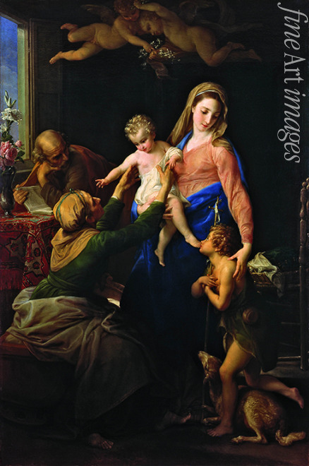 Batoni Pompeo Girolamo - Die Heilige Familie mit dem Johannesknaben und der heiligen Elisabeth