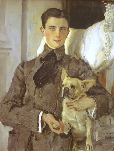 Serov Valentin Alexandrovich - Portrait of Prince Felix Yusupov, Count Sumarokov-Elston (1887-1967) with a dog