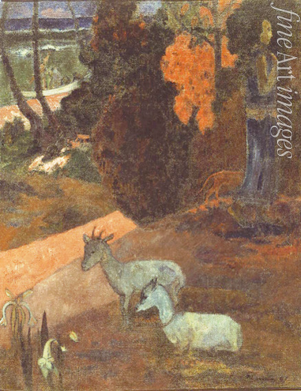 Gauguin Paul Eugéne Henri - Tarari maruru (Landscape with two goats)