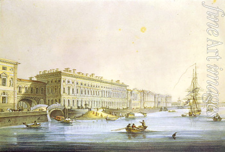 Beggrov Karl Petrovich - View of the Palace Embankment in St. Petersburg