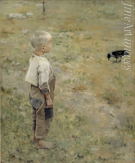 Gallen-Kallela Akseli - Junge mit einer Krähe