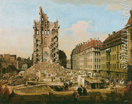 Bellotto Bernardo - The Ruins of the old Kreuzkirche, Dresden 