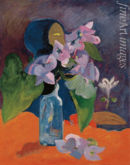 Gauguin Paul Eugéne Henri - Still Life with Flowers and Idol 