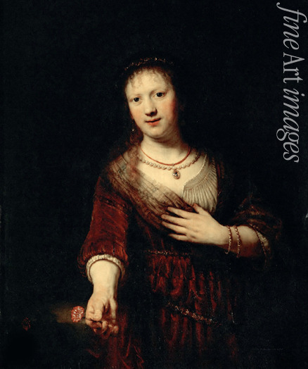 Rembrandt van Rhijn - Saskia mit der roten Blume