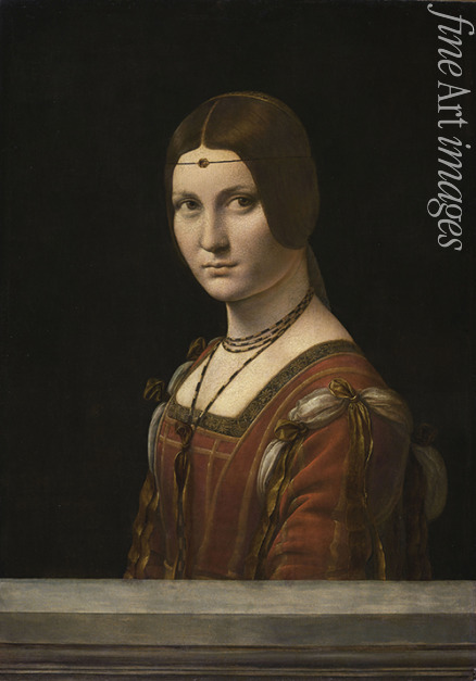 Leonardo da Vinci (School) - Portrait of an Unknown Woman, called La Belle Ferronnière