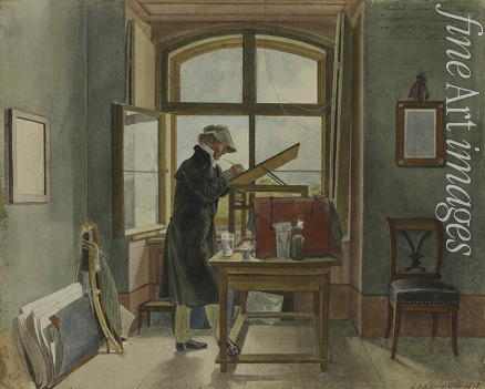 Klein Johann Adam - Johann Christoph Erhard in his studio