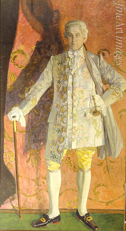 Golovin Alexander Yakovlevich - Portrait of Dmitry Smirnov as Chevalier des Grieux in the opera Manon by J. Massenet