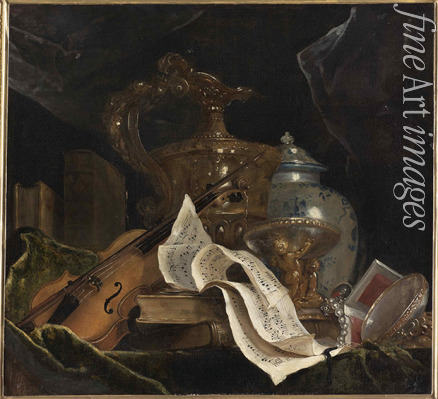 Largillière Nicolas de - Still life with musical instrument