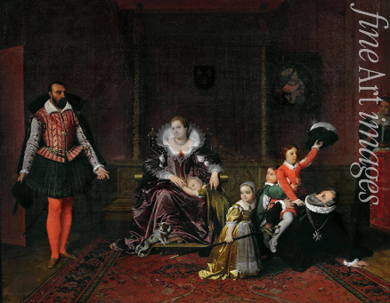 Ingres Jean Auguste Dominique - The Spanish ambassador surprises Henri IV playing with his children