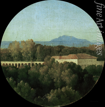 Ingres Jean Auguste Dominique - Roman landscape with acuaduct of the Villa Borghese