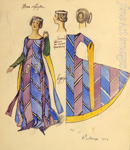 Lanceray (Lansere) Evgeny Evgenyevich - Costume design for the theatre play Fair at Indict of St Dyonysius by N. Yefreynov