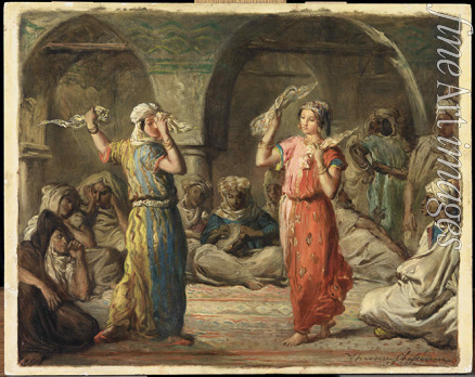 Chassériau Théodore - Moroccan dancers. The Handkerchief Dance