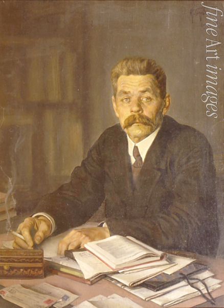 Brodski Isaak Israilewitsch - Porträt des Schriftstellers Maxim Gorki (1868-1939)