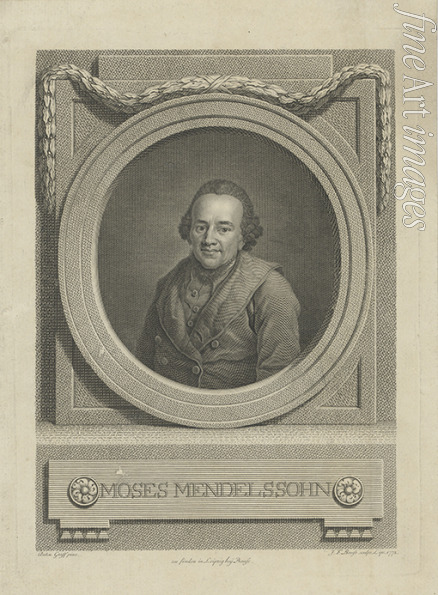 Bause Johann Friedrich - Porträt von Moses Mendelssohn (1729-1786) 