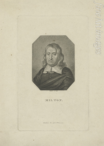 Riedel Carl Traugott - Portrait of the poet John Milton (1608-1674)