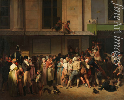 Boilly Louis-Léopold - The entrance to the Théâtre de l'Ambigu-Comique on the day of a free show
