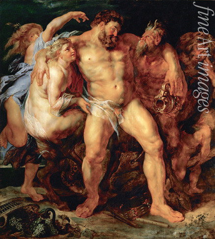 Rubens Pieter Paul - The drunken Hercules, led by a Nymph and a Satyr