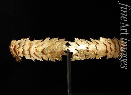 Klassische Antike Kunst - Krone mit goldenen Eichenblättern