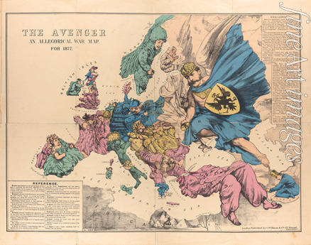 Unbekannter Künstler - Der Rächer: Eine allegorische Kriegskarte für 1877