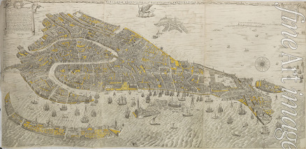 Scolari Stefano - Vero e real disegno della inclita cita di Venetia. (Panorama von Venedig) 