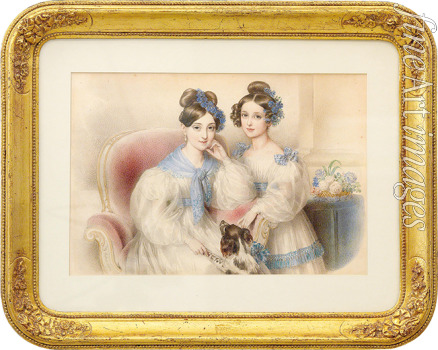 Ender Johann Nepomuk - Double Portrait of the Archduchesses Maria Theresa (1816-1867) and Maria Karoline (1825-1915)