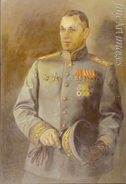 Yakovlev Vasili Nikolayevich - Portrait of the Marshal of Soviet Union and Poland Konstantin Rokossovsky (1896-1968)