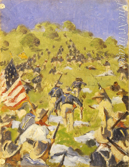 Wereschtschagin Wassili Wassiljewitsch - Theodore Roosevelt bei dem Angriff einer amerikanischen Truppe am San Juan Hill