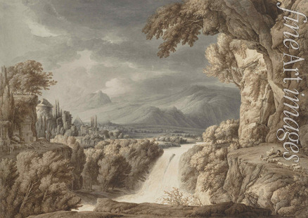 Kobell Franz Innocenz Josef - Heroic landscape with waterfall