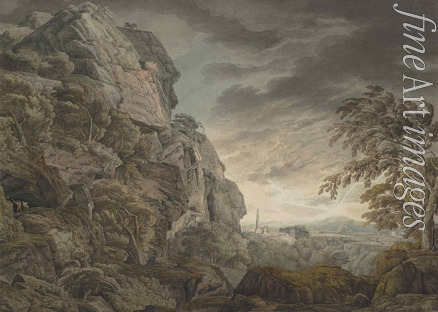 Kobell Franz Innocenz Josef - Heroic landscape in the thunderstorm