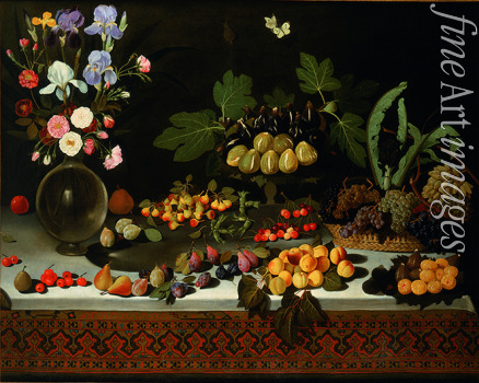 Maestro di Hartford - Blumen und Obst auf einem Tisch