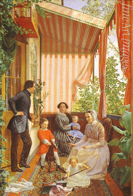 Slawjanski Fjodor Michajlowitsch - Das Familienbild (Auf dem Balkon)